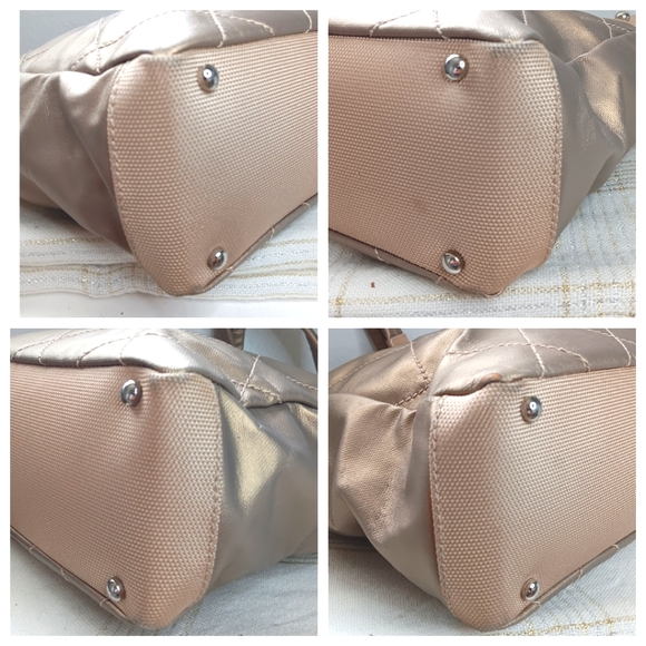 Authentic ✨️ CHANEL Leather Biarritz Paris Tote Bag Gold/ Cream - Picture 12 of 16